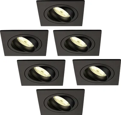 Produktbild von Ledvion LED Einbaustrahler 6er Set Schwarz 3W dimmbar Warmweiss