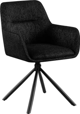 Produktbild von CLP Stuhl Tipton Stoffbezug schwenkbar und mit Rückenlehne schwarz