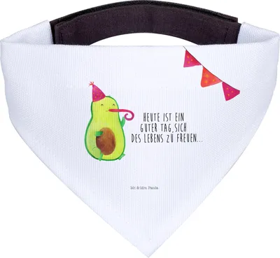 Produktbild von Mr. & Mrs. Panda Halstuch Für Hunde Avocado Party - Weiß - Geschenk, Hund, Hals Tuch, Happy Birthday, Hundehalstuch, Bandana, Avocados, Geburtstag