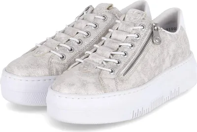 A pair of women's platform sneakers.