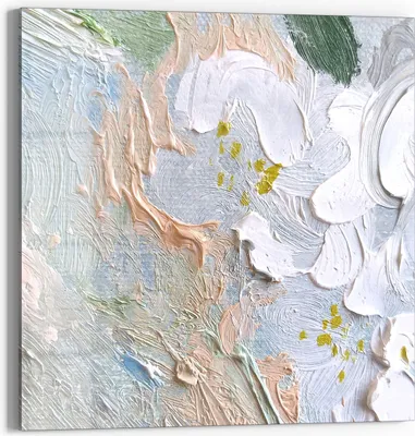 Produktbild von DEQORI Glasbild Echtglas 30x30 cm 'Pastellblütenmeer' Wandbild Bild modern Deko