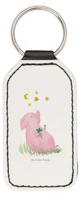 Produktbild von Mr. & Mrs. Panda Schlüsselanhänger Schwein Glück - Weiß - Geschenk, schlüssel anhänger, Träume, Motivation, Sterne, Ziele, Taschenanhänger, für, Lustige Sprüche