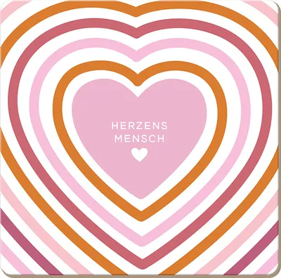 Produktbild von Getränkeuntersetzer, Korkuntersetzer Herzensmensch, Valentinstag, Geschenk, Liebe,