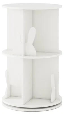 Zdjęcie produktu dla Obrotowa półka na książki dla dzieci z 2-poziomowymi przegródkami w kształcie króliczków, 360° 40x40x65 cm