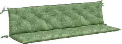 Zdjęcie produktu dla vidaXL Poduszki na ławkę ogrodową 2 szt. Wzór liścia 200x50x7 cm tkanina