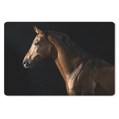 Produktbild von MuchoWow® Mauspad Mousepad Pferd - Tiere - Nacht - Schwarz 27x18 cm - Mousepads - Maus Mat - Pad - Mausunterlage - Büroartikel - Desk Matten