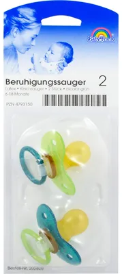 Image de Sucettes Cerise Latex 6-18M bicolore-vert, 2 pcs