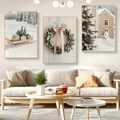 Produktbild von Set mit 3 Weihnachtsplakaten zur Wanddekoration