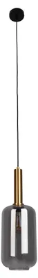 Produktbild von Pendelleuchten - Pendelleuchte "FUMO" Ø: 22cm, Hängelampe im Retro Style, aus Metall und Glas in schwarz, 150 cm hoch, Ø 22 cm, E27-Fassung