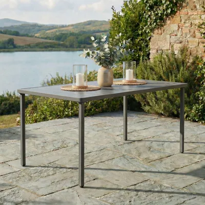 Produktbild von Gartentisch AZALEA 140x80cm, grau -  Outdoor Tisch wetterfest für Garten Balkon & Terrasse, Terrassentisch für 6 Personen, Stabil & pflegeleicht Tisch für draußen