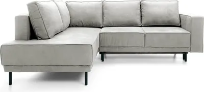 Produktbild von Ecksofa Rodario mit Schlaffunktion, Easy-Clean-Veloursbezug in Hellgrau, linksseitig