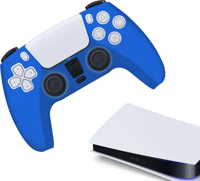 Immagine prodotto di Custodie e skin per PS5, PlayStation 5 - Custodia da gioco performante - Copertura morbida - Accessorio antiscivolo per controller - Blu