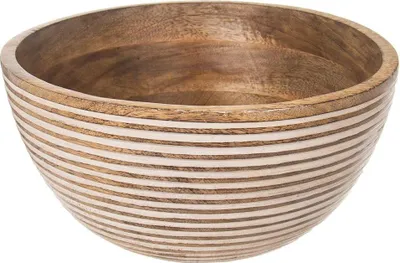Obrázek produktu pro Orion dřevěná mísa | dřevěná mísa | servírovací mísa na ovocné zeleninové saláty z mangového dřeva dekorativní 25 cm 3l