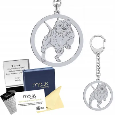 Produktbild von Mejk Jewellery Schlüsselanhänger American Bully 925 Silber mit Gravur