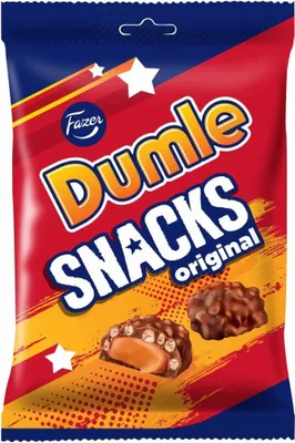 Produktbild von Fazer Dumle Snacks 160g - Schokokaramell & Knusper
