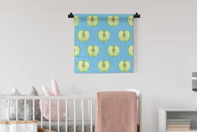 Produktbild von MuchoWow® Wandteppich Wandbehang Apfel - Pastell - Muster 60x60 cm Tapisserie Dekoration Wandtuch - Dekorationen - Wand Decke
