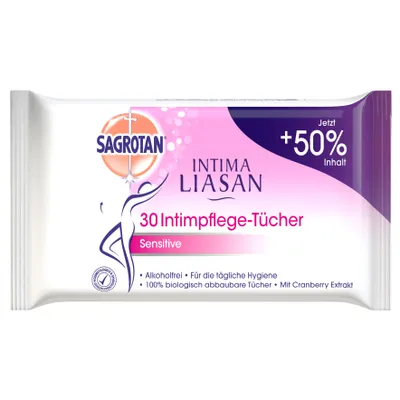 Produktbild von Sagrotan Intima Liasan Pflegetücher Sensitive 30 Stück