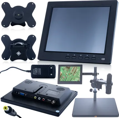 Immagine prodotto di Rosfix Monitor da 8 Pollici – Display per Microscopio | Risoluzione 1024x768, Rapporto d'aspetto 16:9/4:3, Tempo di Risposta 5 Ms