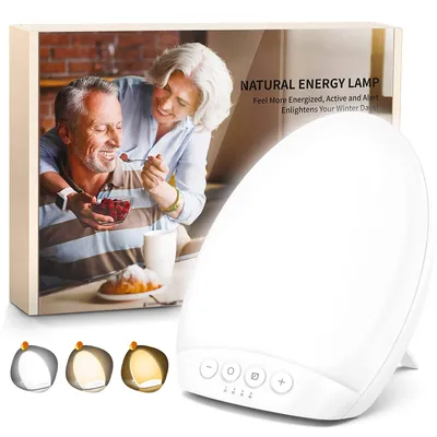 Produktbild von Tageslichtlampe 10000 Lux, Sonnenlicht Lampe mit 3 Farbtemperaturen/5 Helligkeitsstufen/4 Timer und Memoryfunktion, Lichttherapielampe Tageslichtleuch
