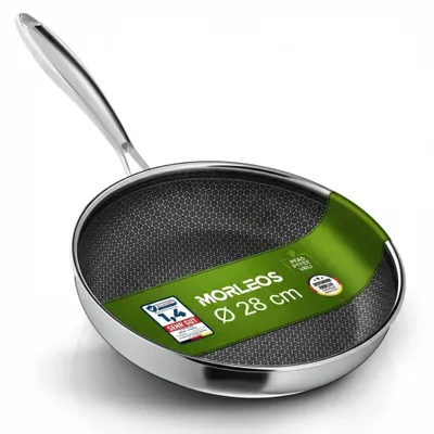 Obrázek produktu pro Omgoods – Pánev s plástvovým vzorem, 28 cm – Keramický nepřilnavý povrch, vhodná pro indukční vařiče, lze mýt v myčce