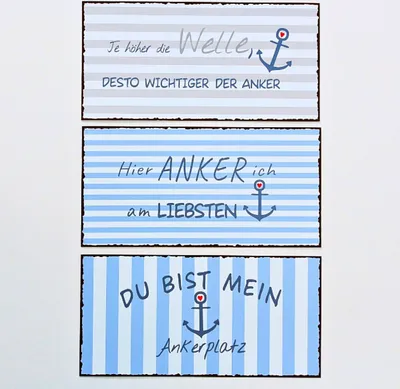 Produktbild von Maritimes Metallschild, Modell: DU BIST MEIN...  , Material Metall , Maße 40 x 20 cm, weiss, blau