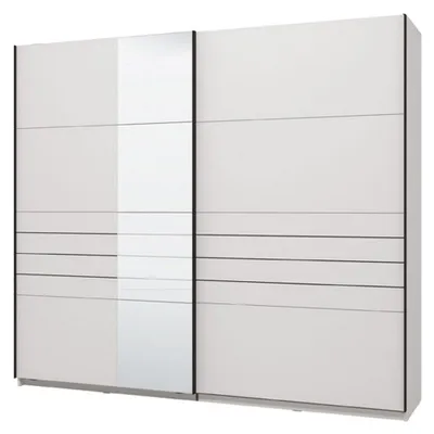 Produktbild von Peio - Großer Kleiderschrank, 245x218h cm Mattweiß, Kleiderstange