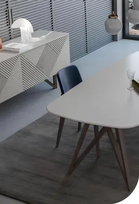 Obrázok produktu pre Jedálenský set Moderný jedálenský set Biely príborník s úložným priestorom