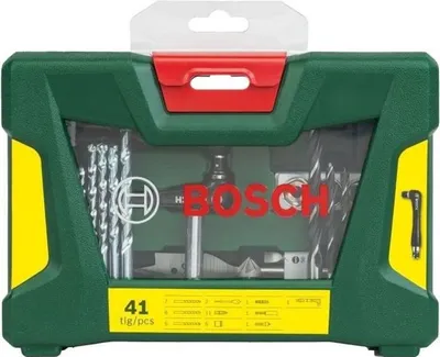 Image de Coffret d'accessoires de perçage et vissage, BOSCH V-Line, 41 pièces, Bois Béton Métal