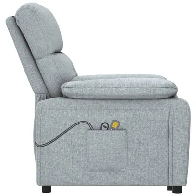Obrázok produktu pre vidaXL Elektrické masážne kreslo Light Grey Fabric