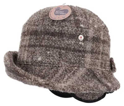 Imagen del producto de Gorro de lana sin teñir, de estilo invernal y con visera, que protege las orejas, de color marrón, talla L