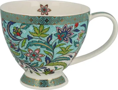 Produktbild von Dunoon Becher Skye Shangri-La, 22 Karat Goldauflage, rosa, lila, blau, mit Riemengriff