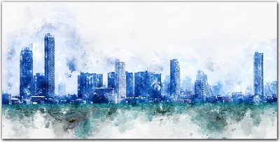 Produktbild von Coloray - Bild aus Glas - 120x60 cm - Küche wanddekoration Dekoration wohnzimmer gehärtetes Glas glasblock mit bild - Malerei Stadtgebäude
