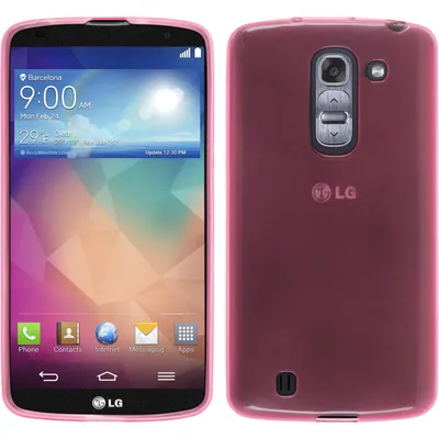 Produktbild von PhoneNatic Case kompatibel mit LG G Pro 2 - rosa Silikon Hülle transparent + 2 Schutzfolien
