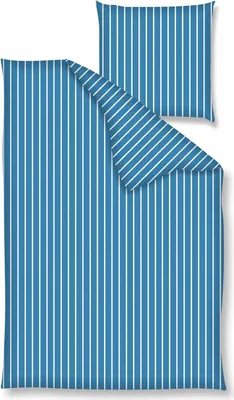 Produktbild von Traumschloss Renforcé Bettwäsche - Streifen blau weiß 200 x 200 cm gestreift in blau weiß