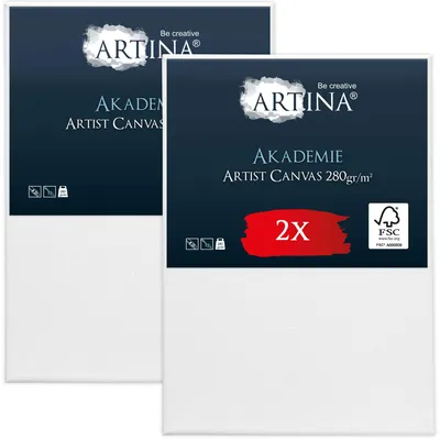 Produktbild von Artina Keilrahmen Leinwand Akademie, 90x130cm, 2er Set