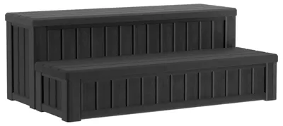 Zdjęcie produktu dla Schodki do wanny z hydromasażem vidaXL z schowkiem, 2 stopnie, czarne, 93 x 57 x 35 cm, PP
