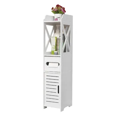 Produktbild von Badezimmerschrank Freistehend Toilettenrollenhalter 15x15x80cm weiß