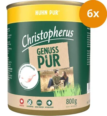 Produktbild von Christopherus Pur - Huhn 800g, Adult, jede Rasse, Huhn, 800 g, Ohne Soja
