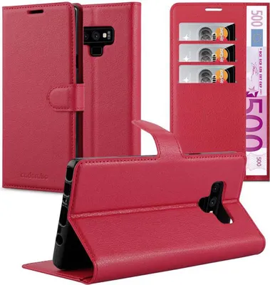 Produktbild von Cadorabo Hülle für Samsung Galaxy NOTE 9 Schutz Hülle in Rot Handyhülle Etui Case Cover Magnetverschluss