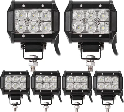 Produktbild von Greenmigo 6X 18W LED 1800LM 6000K 12V 24V Arbeitslicht Offroad Flutlicht Reflektor Scheinwerfer IP67 Arbeitsscheinwerfer