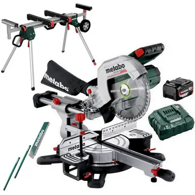 Produktbild von Metabo Akku Kappsäge Säge Ladegerät KGS18 LTX BL 254 + Untergestell KSU 251 Set