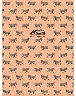 Imagen del producto de Papel de regalo con motivos de animales africanos, diseño de cebra: 2 x 5 hojas