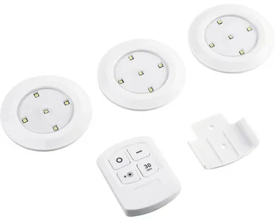 Produktbild von LED Beleuchtungsset weiß 3+1 Batteriebetrieb mit Fernbedienung 2-stufig dimmbar 3 Leuchten