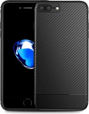 Produktbild von NALIA Hülle für iPhone 8 Plus / 7 Plus, Slim Handyhülle Case Cover Carbon Look Schwarz