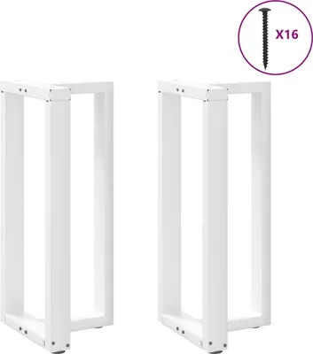 Obrázok produktu pre Nohy barového stola v tvare T, 2 ks, biele, 40x35x(90-91) cm, oceľové