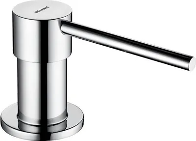 Image de Distributeur de savon Delabie, sortie droite. Cartouche, clé L1200mm, inox