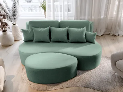 Productafbeelding van Couchkussen, gestoffeerd kussen, designkussen BIONA, stof Doha, groen