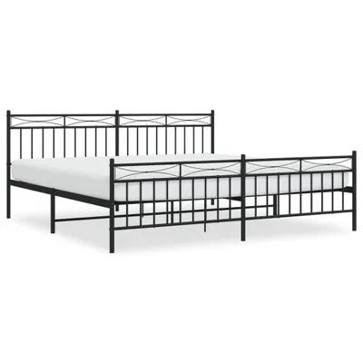 Obrázek produktu pro Postel s čelem a nohou kovová černá 193x203 cm