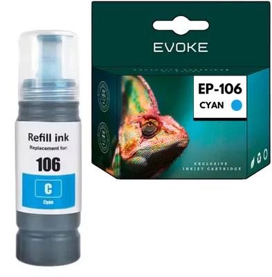 Produktbild von Evoke kompatible Tinte für Epson 106 C13T00R240 Cyan 70 ml 5000 Seiten EcoTank L7160 L7180 ET-7700 ET-7750