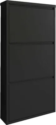 Produktbild von Dmora Schuhschrank Eliseo 50x15x104 cm Schwarz 6 Paare, 3 Türen